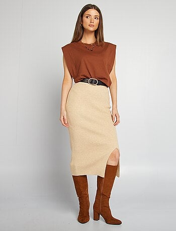 Mouwloos, effen shirt