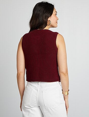 Mouwloos, gebreid vest