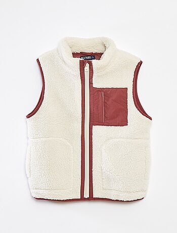 Mouwloos vest met schapenvachteffect