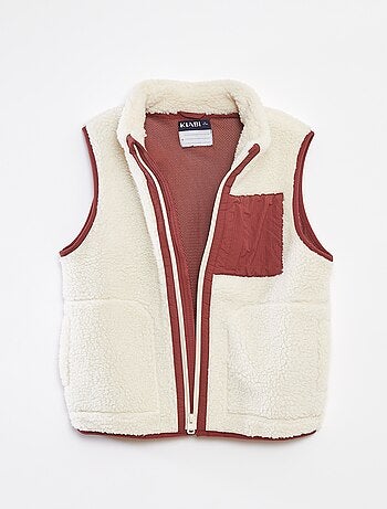 Mouwloos vest met schapenvachteffect