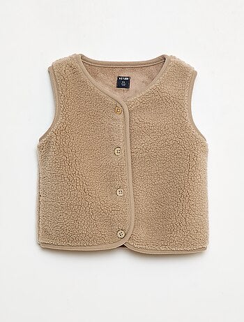 Mouwloos vest van imitatieschapenvacht