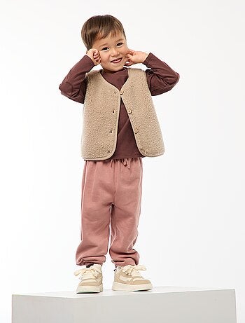 Mouwloos vest van imitatieschapenvacht
