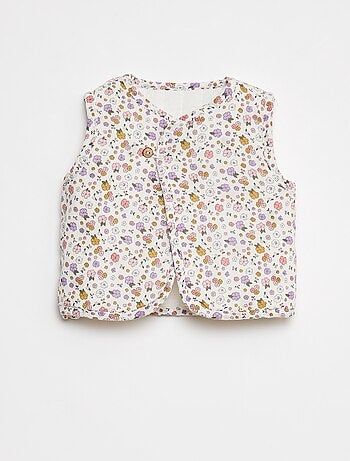 Mouwloos vestje met bloemmotief