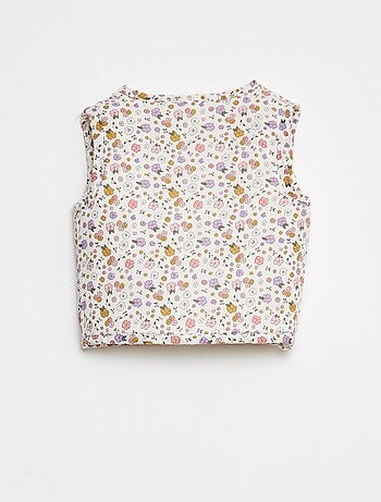 Mouwloos vestje met bloemmotief