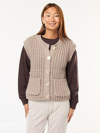 Mouwloos vestje met knoopsluiting