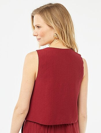 Mouwloos vestje met trekkoordje