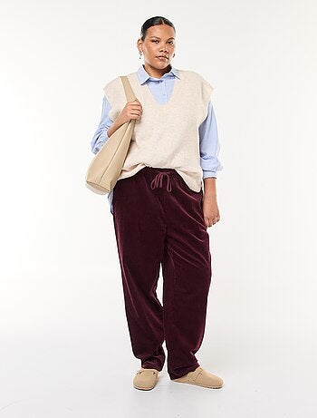 Mouwloze, effen trui van tricot