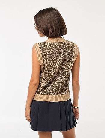 Mouwloze, gebreide trui