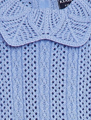 Mouwloze trui met tricot en kraagje