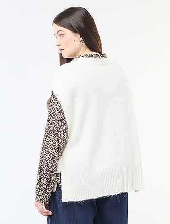 Mouwloze trui om aan de zijkanten te strikken