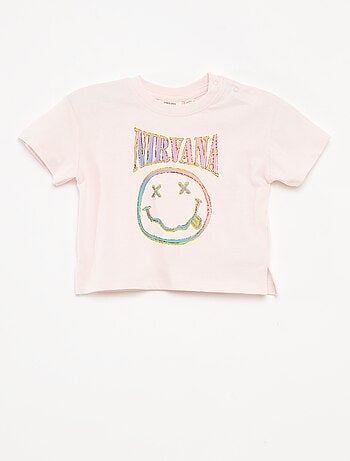 'Nirvana'-T-shirt met korte mouwen
