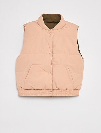 Omkeerbaar puffy donsjack zonder mouwen