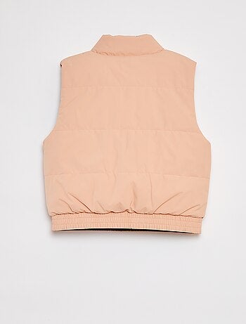 Omkeerbaar puffy donsjack zonder mouwen