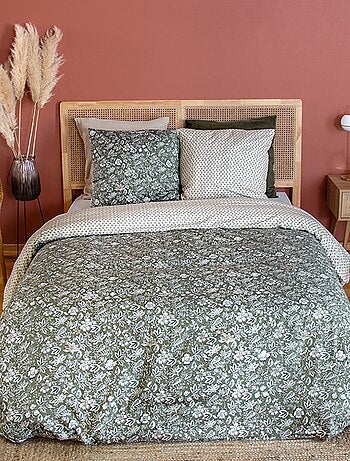 Omkeerbare dekbedset met bloemenprint - Voor 2-persoonsbed