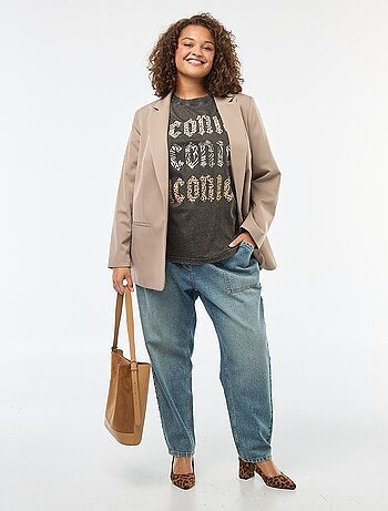 Only Carmakoma-T-shirt met print en korte mouw