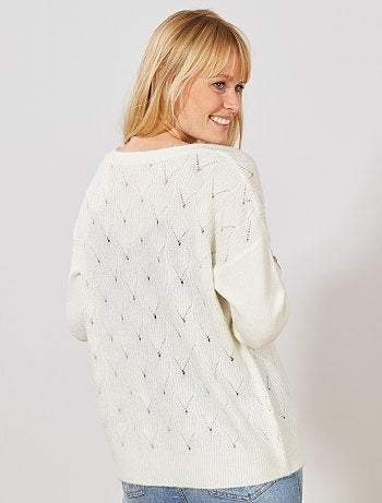 Damesmode maat 34-48 - Opengewerkt 2-in-1-vest - Kiabi