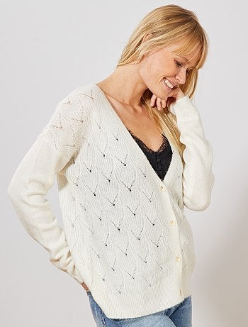 Damesmode maat 34-48 - Opengewerkt 2-in-1-vest - Kiabi