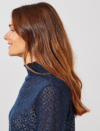 Damesmode maat 34-48 - Opengewerkt T-shirt - Kiabi