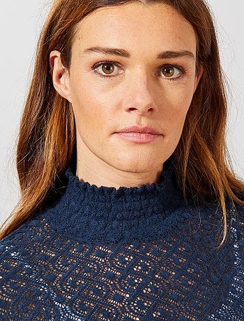 Damesmode maat 34-48 - Opengewerkt T-shirt - Kiabi