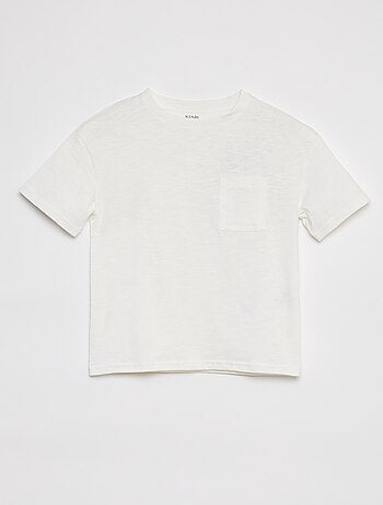 Oversized T-shirt effen T-shirt met zakje