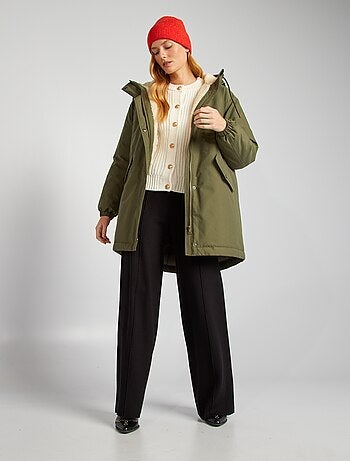 Parka met capuchon en schapenvacht effect voering