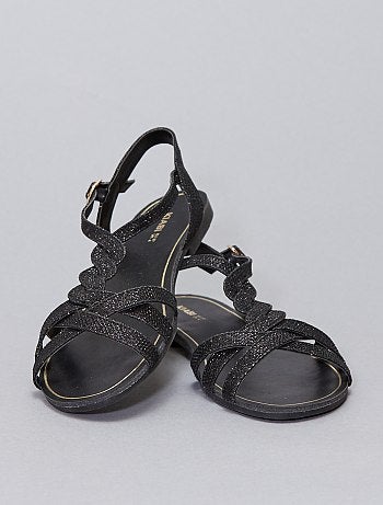 Hedendaags Schoenen dame: platte sandalen, suedine griekse sandalen | Kiabi JT-18