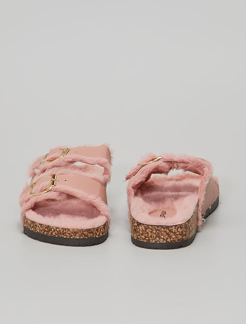 Platte sandalen met riempjes roze vrouw | Morgan
