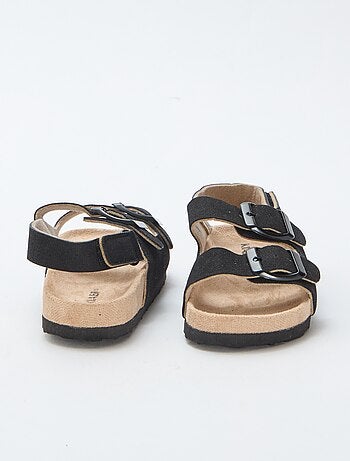 Platte sandalen van suedine