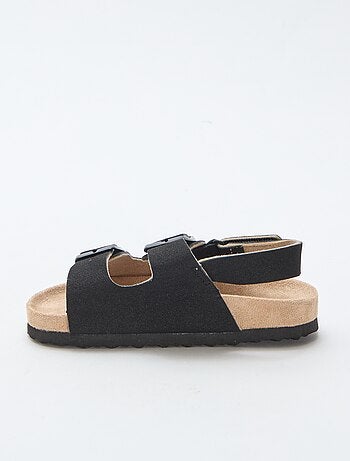 Platte sandalen van suedine