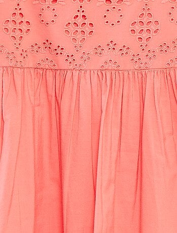 Poplin jurk met broderie anglaise