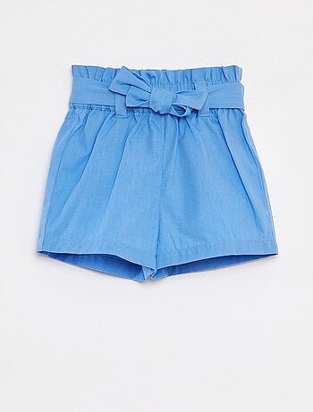 Poplin short met riem