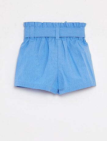 Poplin short met riem