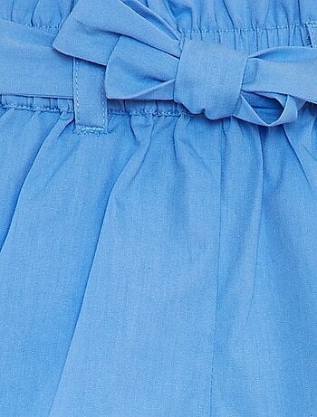 Poplin short met riem