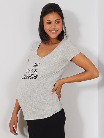 Zwangerschapskleding - Positieshirt van biologisch katoen - Kiabi