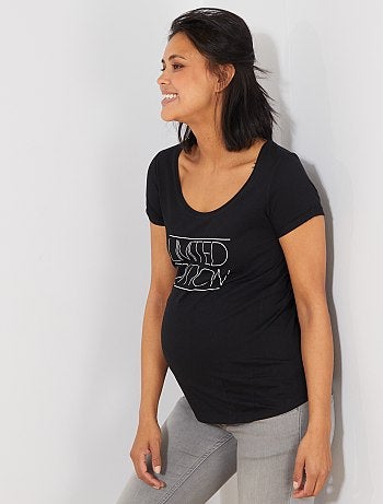 Zwangerschapskleding - Positieshirt van biologisch katoen - Kiabi