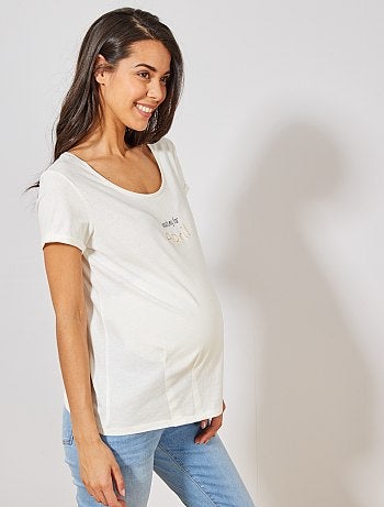 Zwangerschapskleding - Positieshirt van biologisch katoen - Kiabi