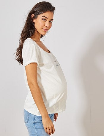 Zwangerschapskleding - Positieshirt van biologisch katoen - Kiabi