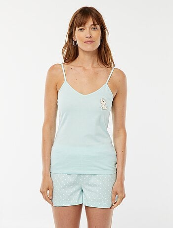 Pyjama - Mouwloze top + short 'Winnie' - 2-delig