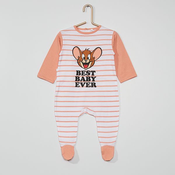 Pyjama Van Jerseystof Tom Jerry Bebe Fille Rose Kiabi 12 00