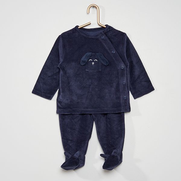 Pyjama Van Ribvelours Bebe Garcon Blauw Kiabi 9 00