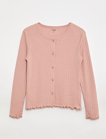 Pyjama van tricot met fijn ajourmotiefje - 2-delig