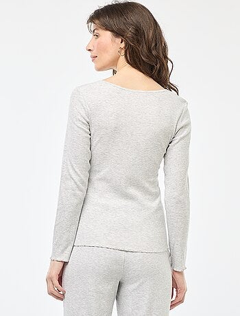 Pyjamashirt van ribstof
