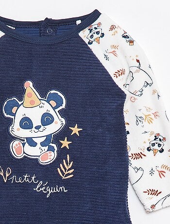 Pyjama/slaappakje van corduroy met voetjes