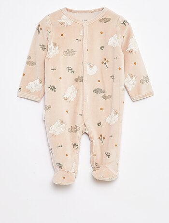 Pyjama/slaappakje van velours met all-over motiefje