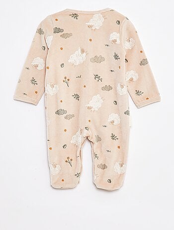 Pyjama/slaappakje van velours met all-over motiefje