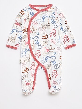 Pyjama/slaappakje van velours met voetjes