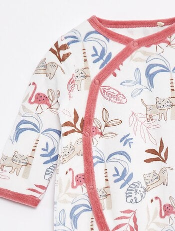 Pyjama/slaappakje van velours met voetjes