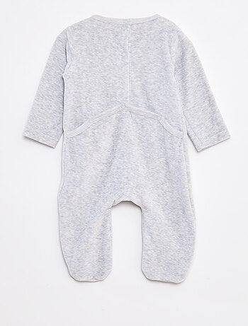 Pyjama/slaappakje van velours met voetjes