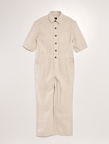 Rechte jumpsuit met korte mouwen - Uniseks