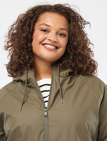 Regen-parka met capuchon en voering van imitatiebont